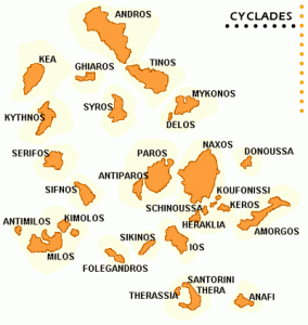 Cyclades map